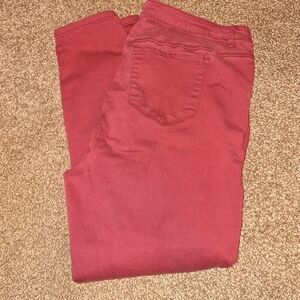 Morgan & Wallker Maroon Skinny Jeans Size 16